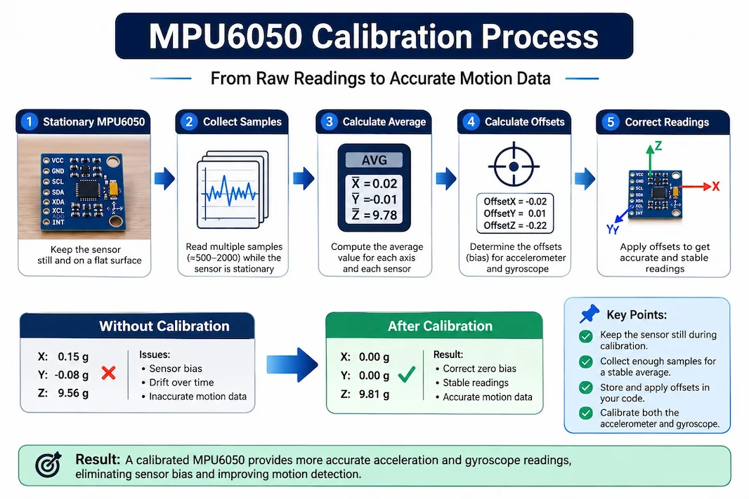 MPU6050 calibration process